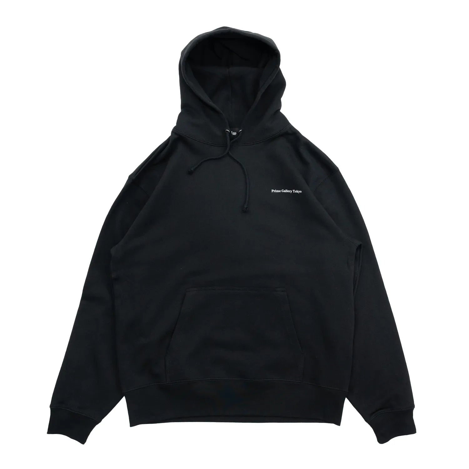 Primeのパーカー・フーディ「PRIME GALLERY BAR LOGO HOODY」のBLACKカラーの正面からの商品写真