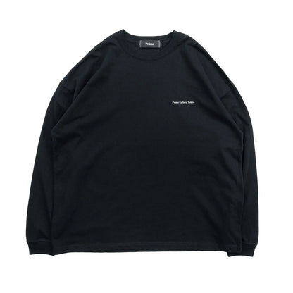 PrimeのロングスリーブTシャツ「PRIME GALLERY LOGO L/S TEE」のBLACKカラーの正面からの商品写真
