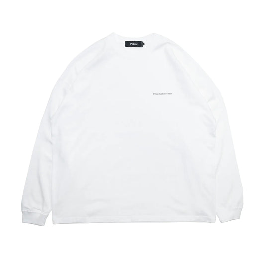 PrimeのロングスリーブTシャツ「PRIME GALLERY LOGO L/S TEE」のWHITEカラーの正面からの商品写真