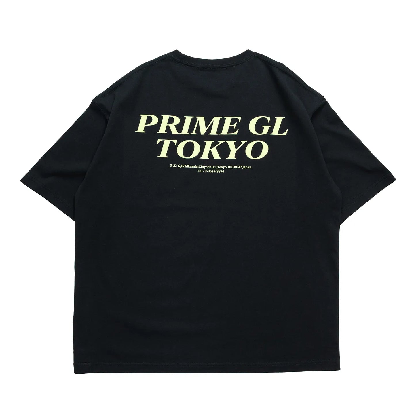 PrimeのTシャツ「SOUVENIER STAFF TEE」のBLACKカラーの背面からの商品写真