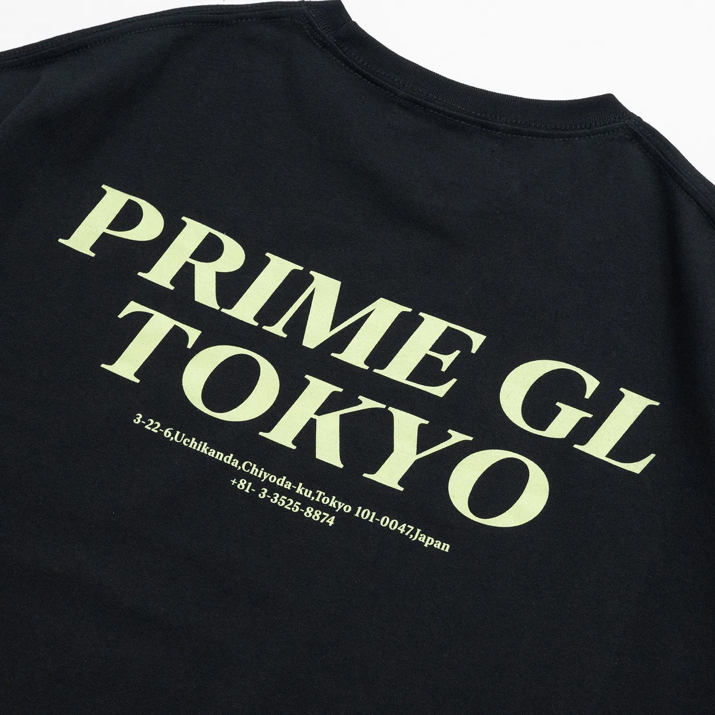 PrimeのTシャツ「SOUVENIER STAFF TEE」のBLACKカラーの背面デザイン写真