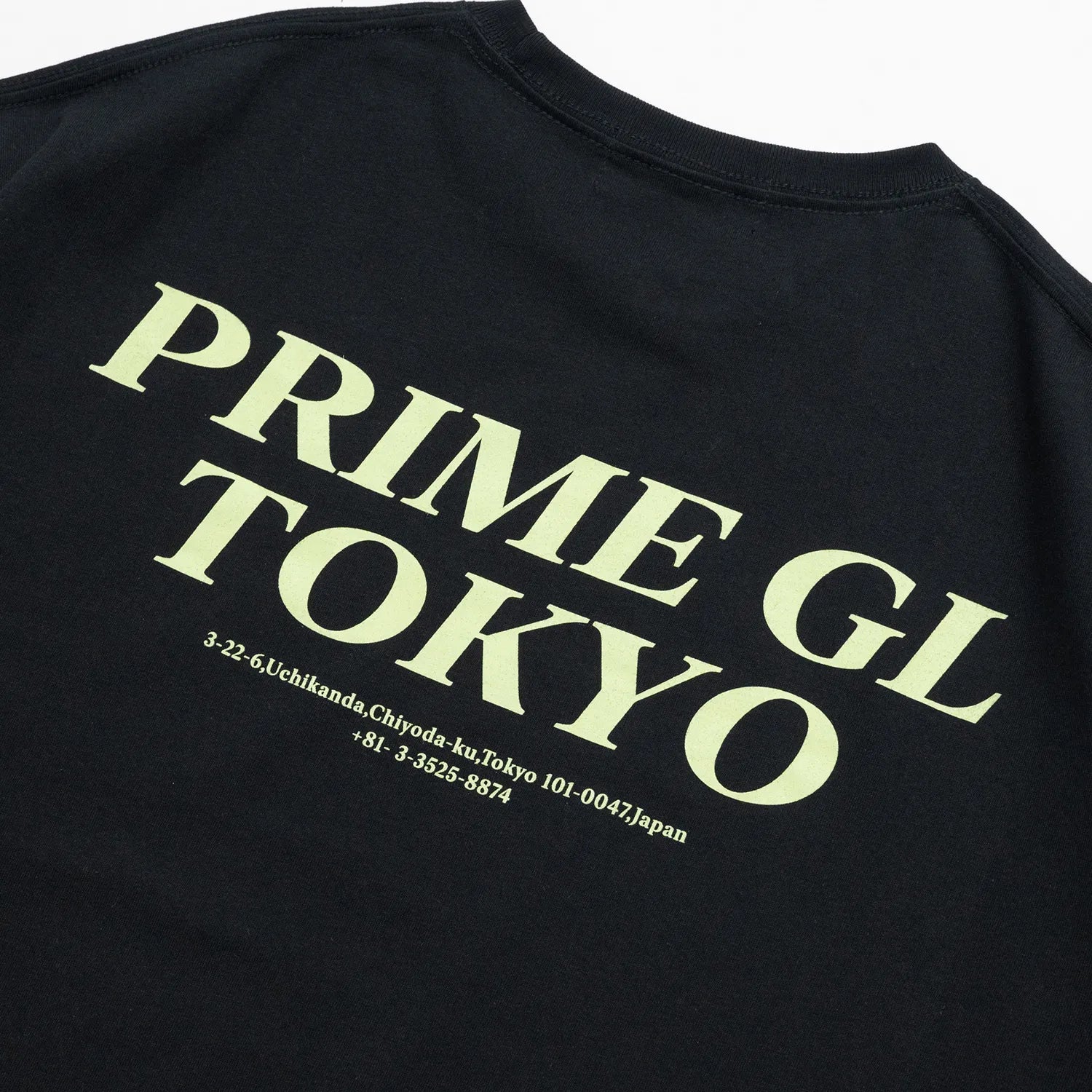 PrimeのTシャツ「SOUVENIER STAFF TEE」のBLACKカラーの背面デザイン写真
