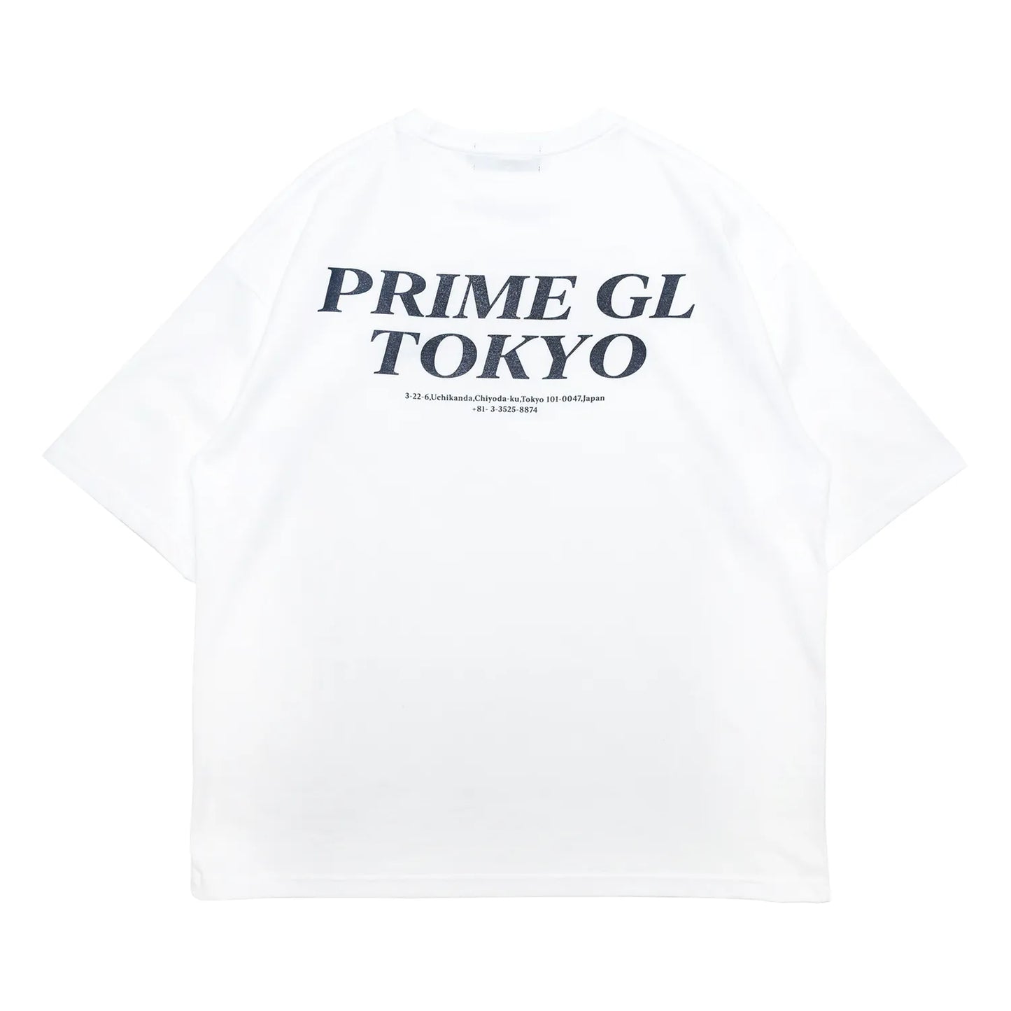 PrimeのTシャツ「SOUVENIER STAFF TEE」のWHITEカラーの背面からの商品写真