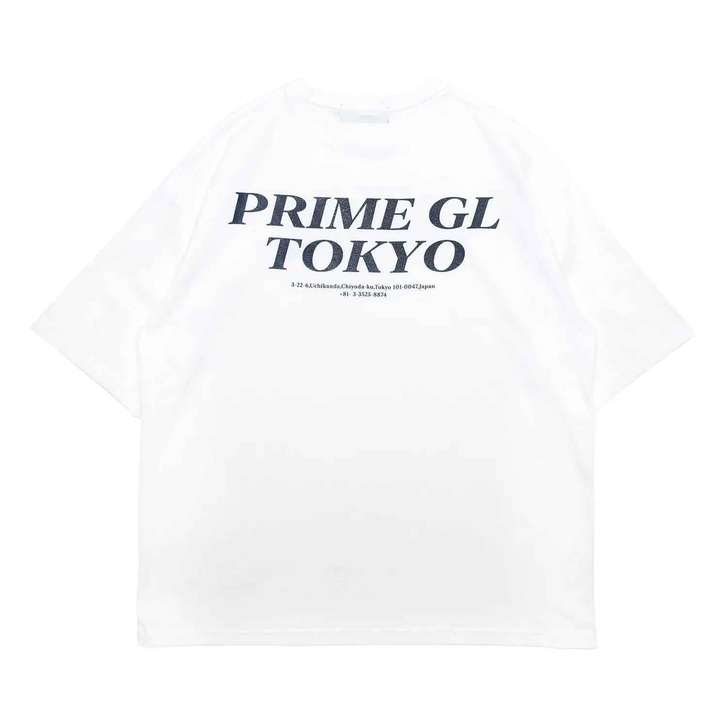 PrimeのTシャツ「SOUVENIER STAFF TEE」のWHITEカラーの背面からの商品写真