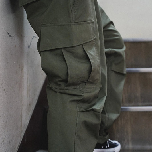 Primeのジャングルファティーグパンツ「VIETNAM JUNGLE FATIGUE PANTS MK-II」の着用時のサイドポケット写真