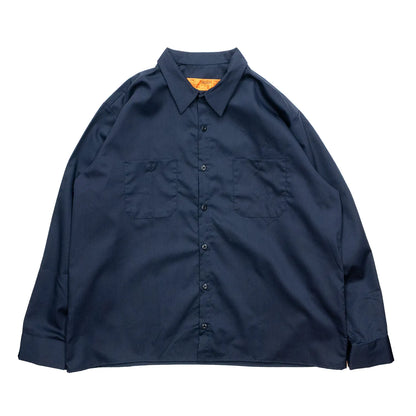 （Prime EXCLUSIVE）RED KAP / SHORT LENGTH SOLID WORK SHIRTS - NAVY