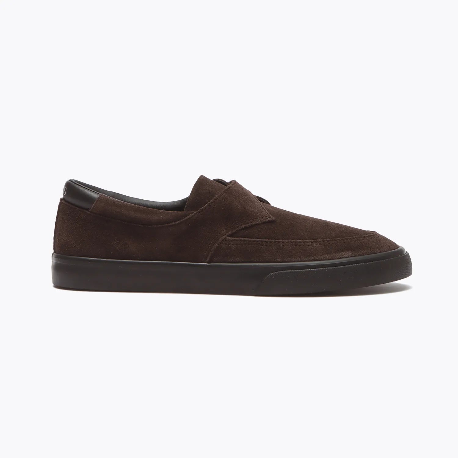 GRAVIS SKATEBOARDING(グラビススケートボーディング)のスエード素材のスケートボード・スケボーシューズ「REVERSE MONK STRAP」のBROWN/BLACKの側面からの商品写真