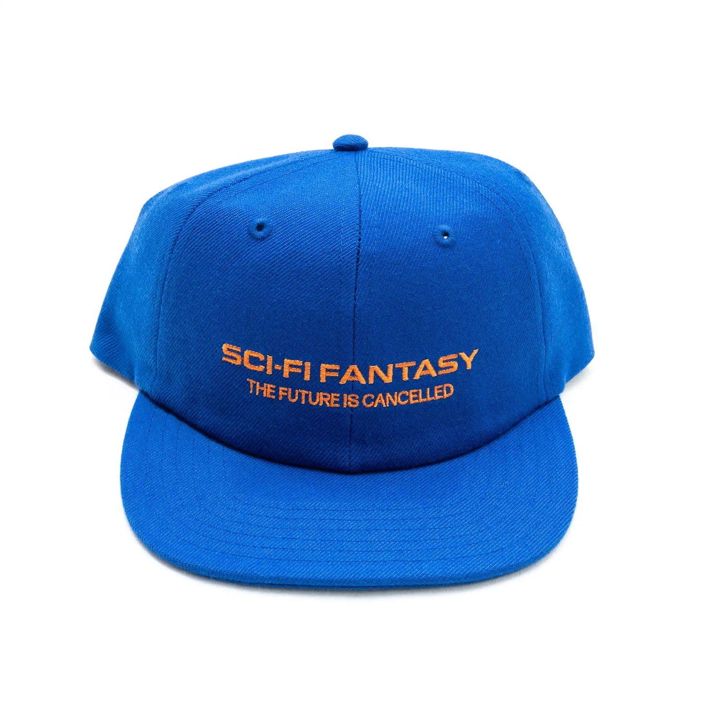 「SCI-FI FANTASY」のキャップ「FUTURE IS CANCELLED CAP」のBLUEカラーの写真
