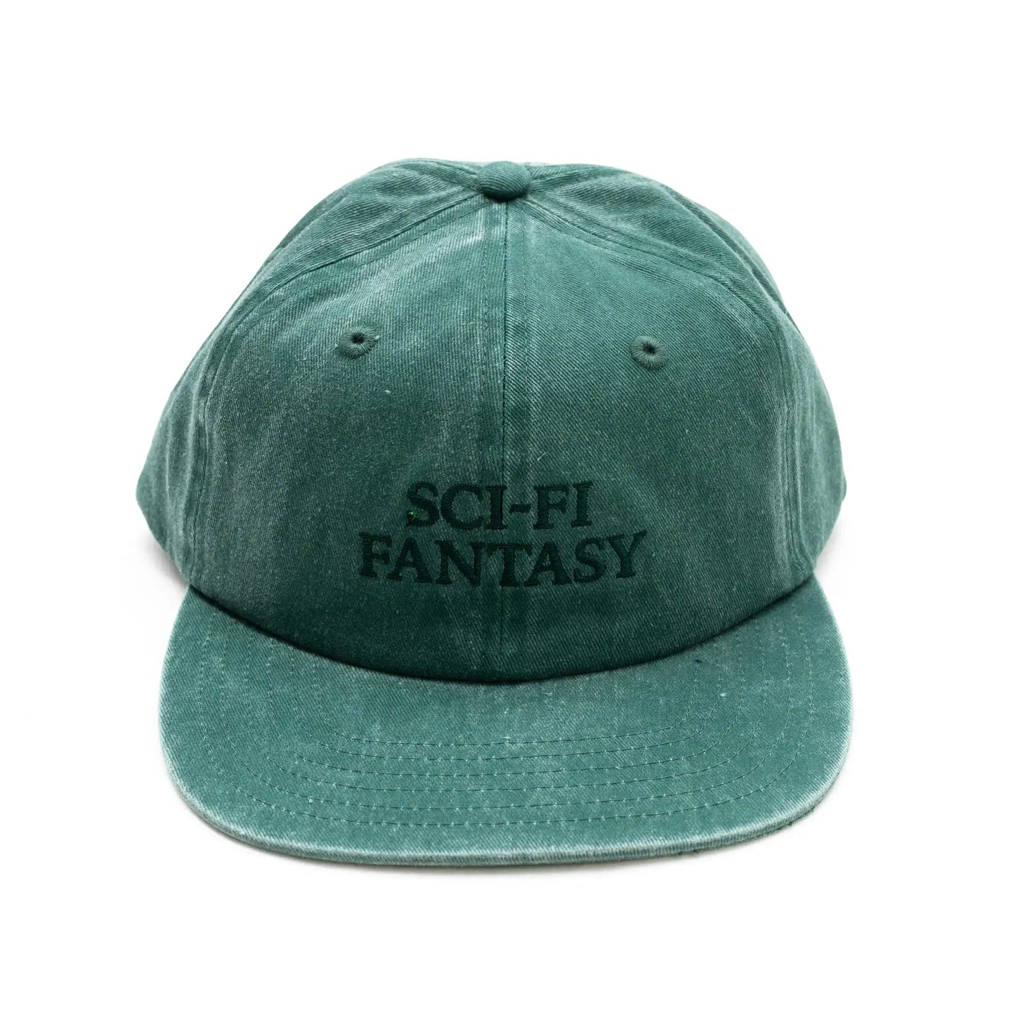 「SCI-FI FANTASY」のキャップ「WASHED LOGO CAP」のGREENカラーの写真