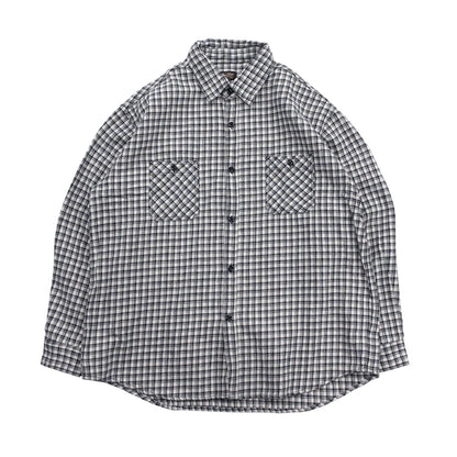 SUGER CANE(シュガーケーン)の細かい格子柄のワークシャツ「SMALL PLAID L/S WORK SHIRTS」の「OFF WHITEカラー」の正面からの商品写真