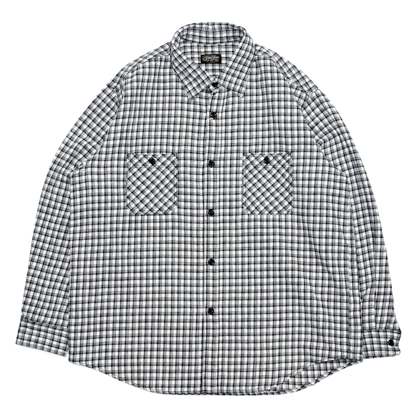 SUGER CANE SMALL PLAID L/S WORK SHIRTS - OFF WHITE