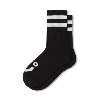 POLAR SKATE CO HAPPY SAD RIB SOCKS - BLACK