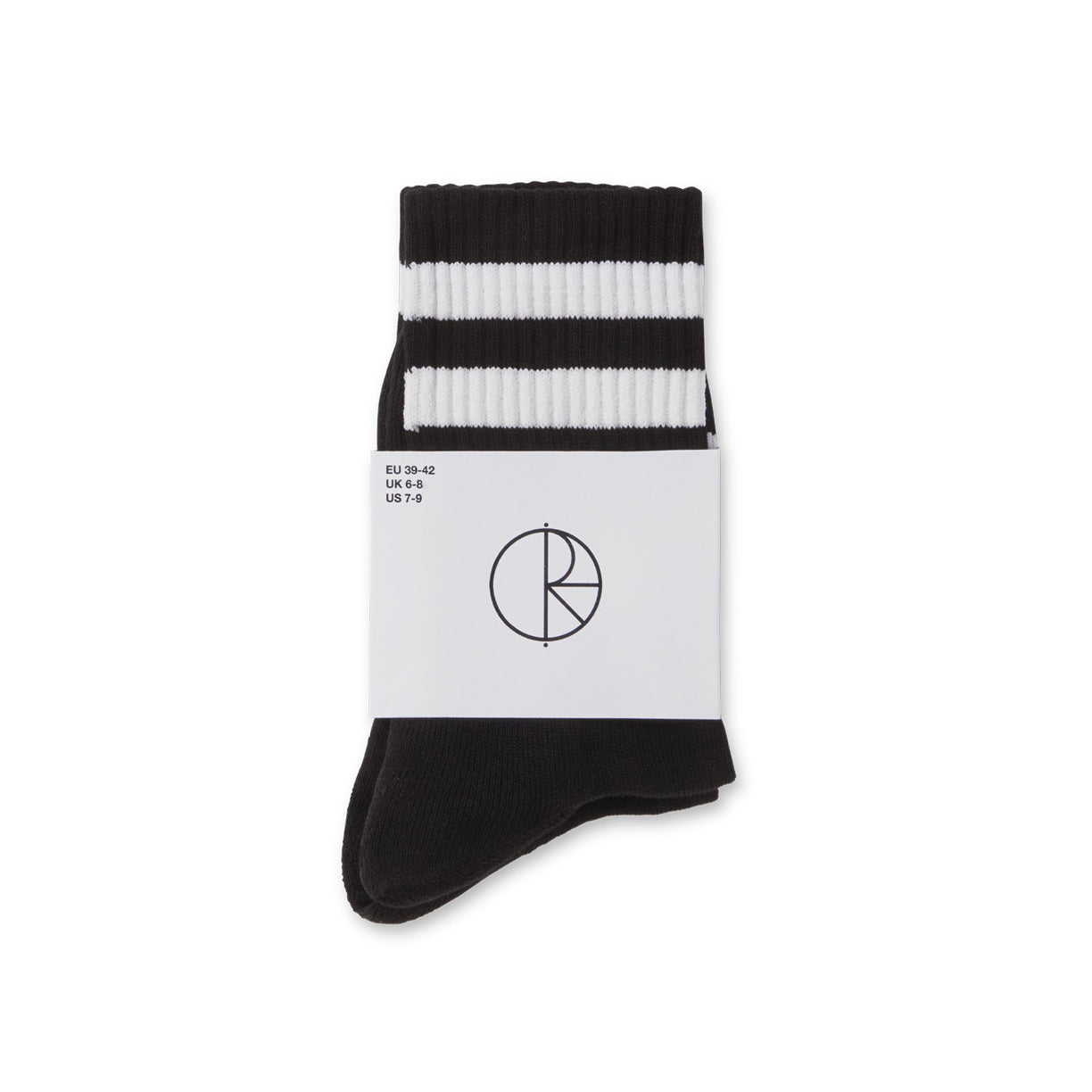 POLAR SKATE CO HAPPY SAD RIB SOCKS - BLACK