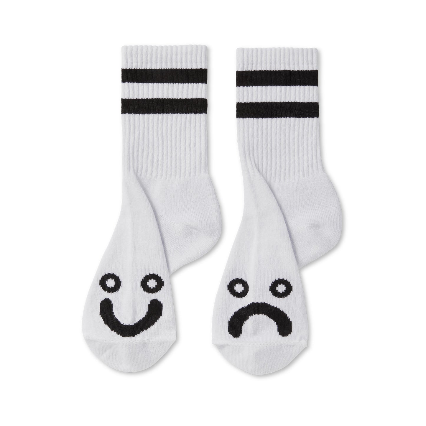 POLAR SKATE CO HAPPY SAD RIB SOCKS - WHITE