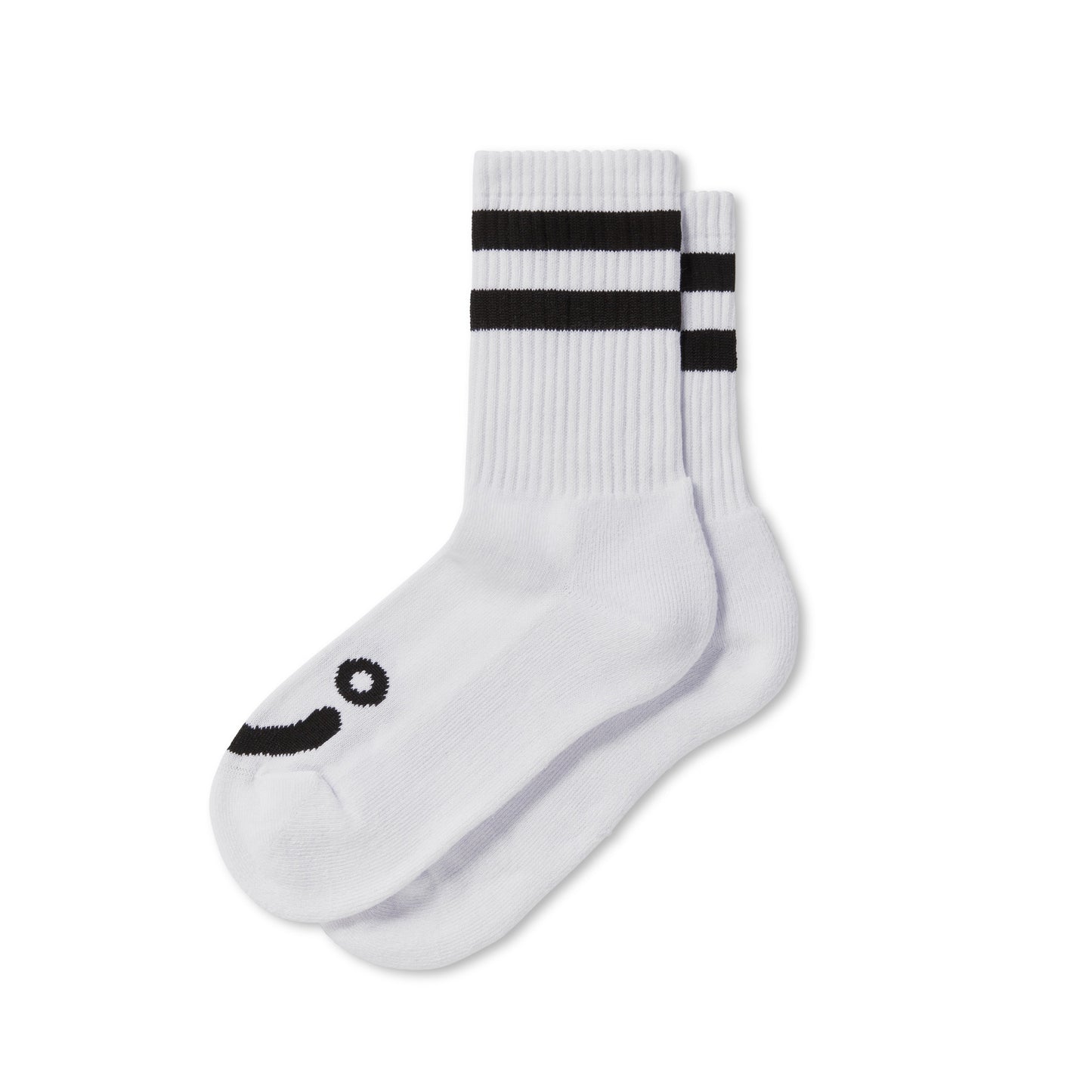 POLAR SKATE CO HAPPY SAD RIB SOCKS - WHITE