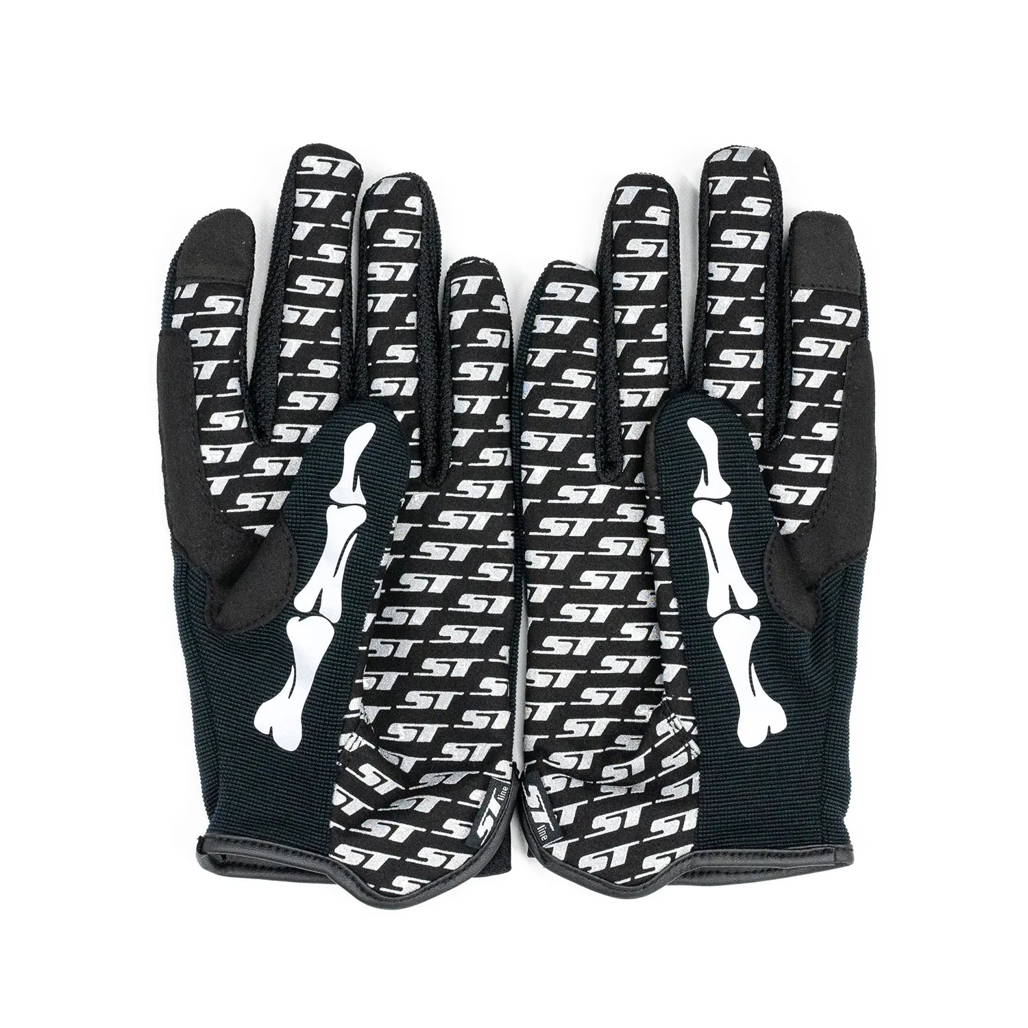 リフレクタープリントで「BONE」デザインが施された「ST LINE」の着脱が簡単でアクティブに動くユーザーに最適な「E-CLASS」の手のひら側の商品写真