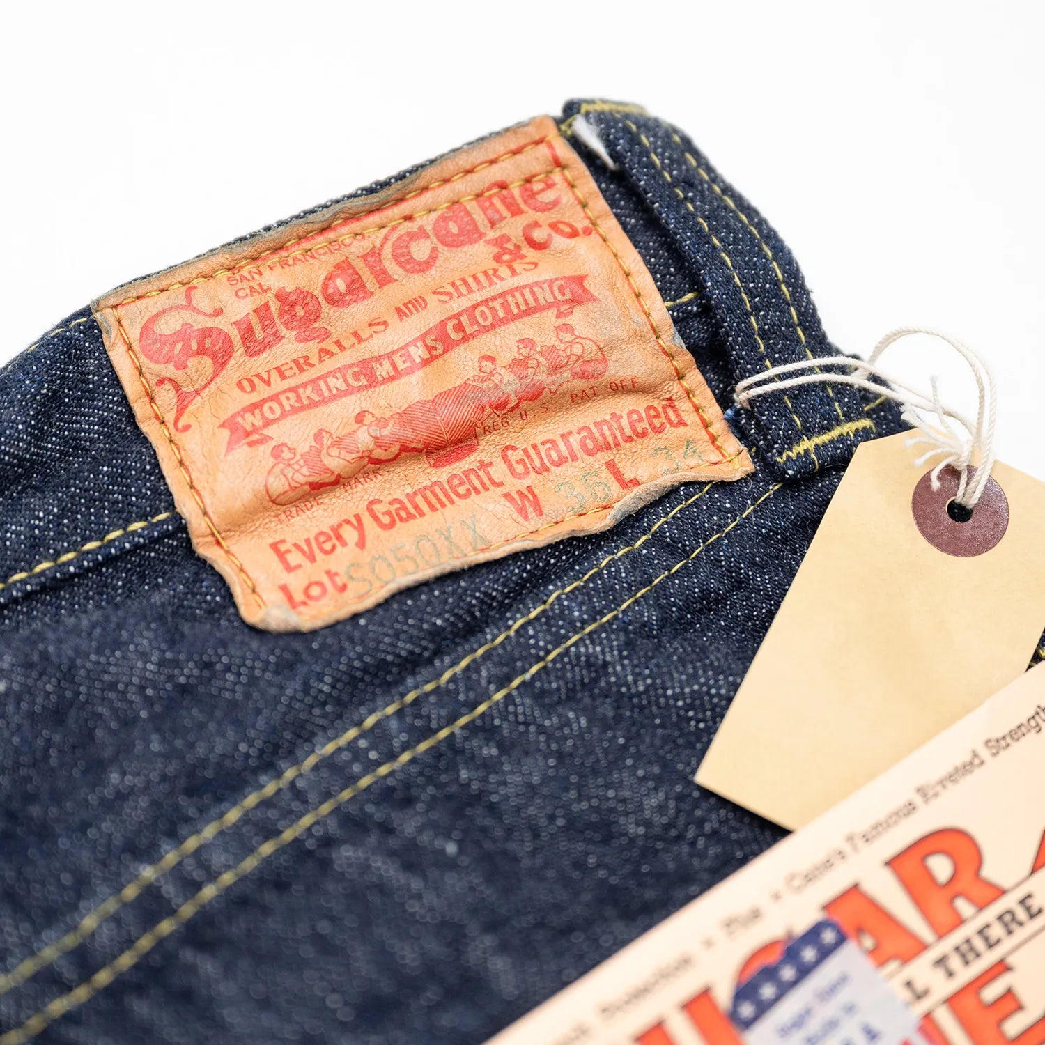SUGAR CANE(シュガーケーン)の「Super Denim Collectibles」シリーズ第三弾の「1940’s SPECIAL (Made in USA / SC49050)」のバックレザーパッチの写真