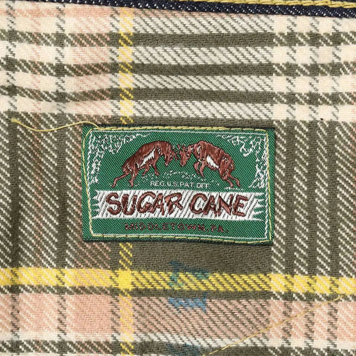 SUGAR CANE(シュガーケーン)の「Super Denim Collectibles」シリーズ第三弾の「1940’s SPECIAL (Made in USA / SC49050)」のポケットのネル生地の詳細写真