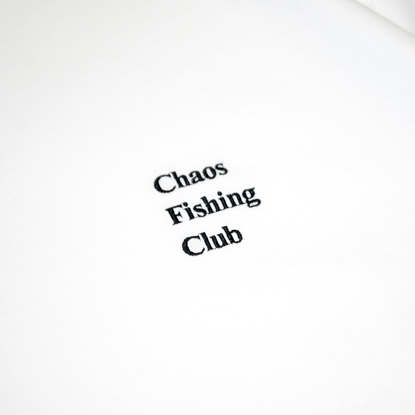 CHAOS FISHING CLUB CFC LOGO CREWNECK S/S TEE - WHITE