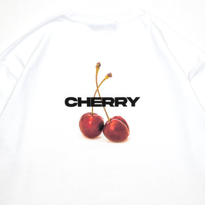 CLUMSY PICTURES CHERRY S/S WIDE TEE - WHITE