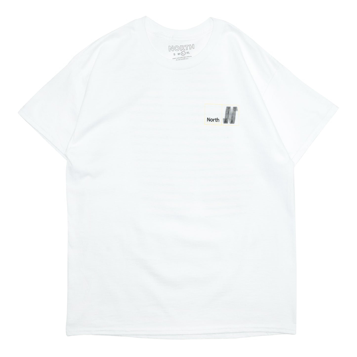 NORTH SKATE MAG N LOGO S/S TEE - WHITE/BLACK/YELLOW