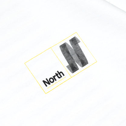 NORTH SKATE MAG N LOGO S/S TEE - WHITE/BLACK/YELLOW