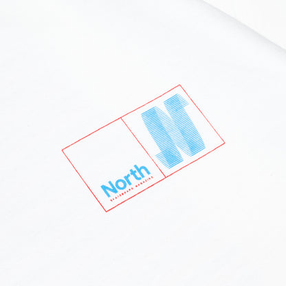 NORTH SKATE MAG N LOGO S/S TEE - WHITE/RED/BLUE