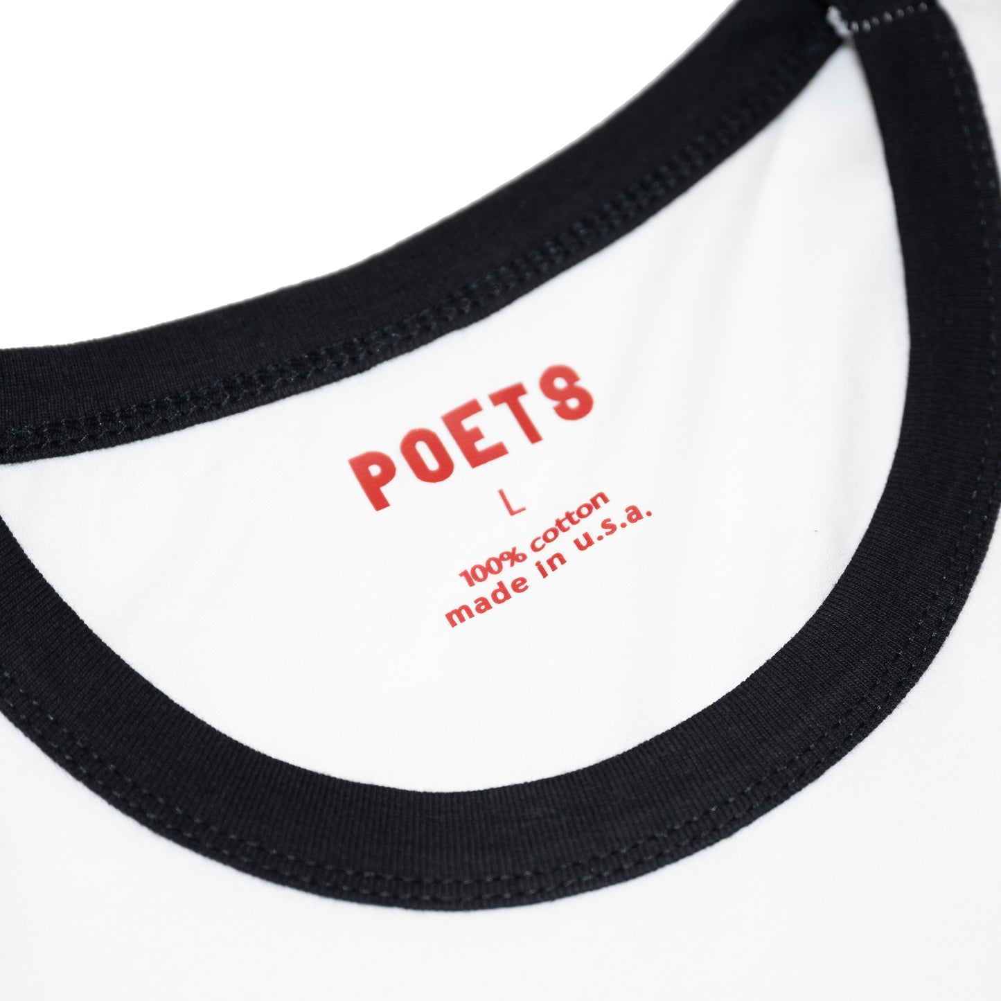 POETS BASE RINGER S/S TEE - WHITE