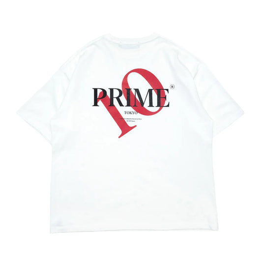 Prime 10周年記念の限定モデルのTシャツ「ANNIV.」のWHITEカラーの背面からの商品写真