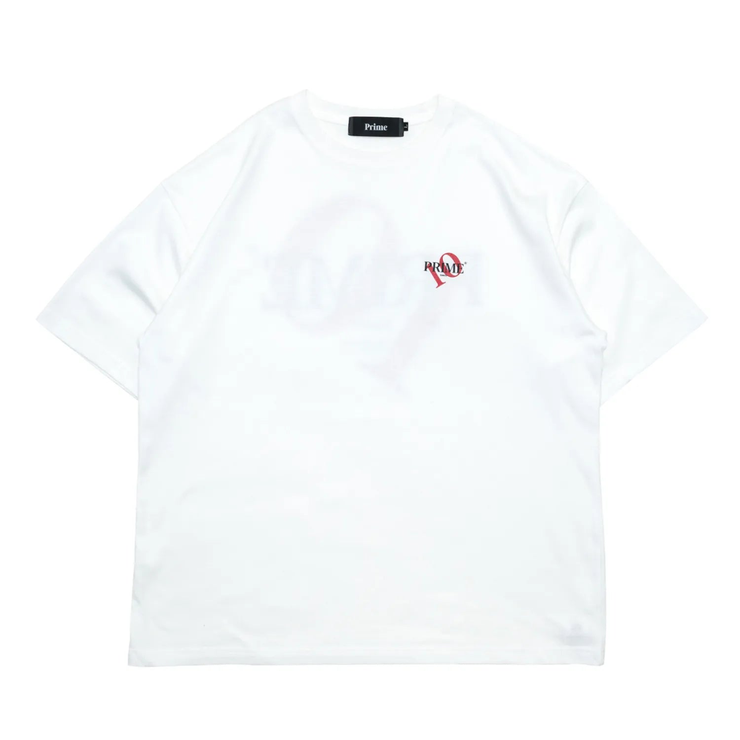 Prime 10周年記念の限定モデルのTシャツ「ANNIV. 」のWHITEカラーの正面からの商品写真