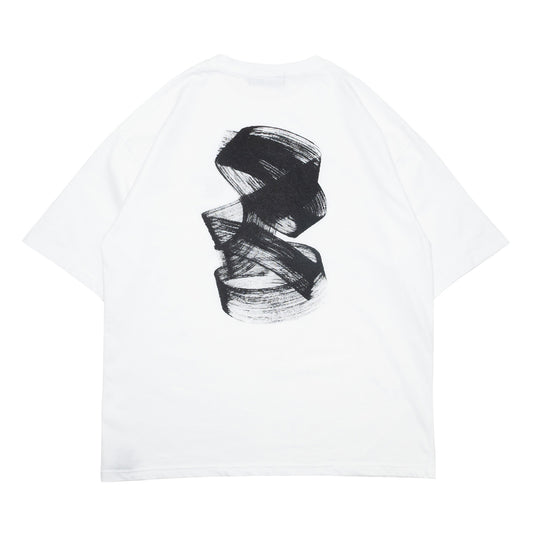 CLUMSY PICTURES BRUSH S/S WIDE TEE - WHITE