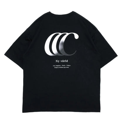 CLUMSY PICTURES GRADIENT CCC S/S WIDE TEE - BLACK
