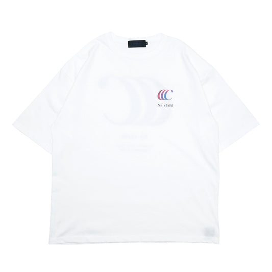 CLUMSY PICTURES GRADIENT CCC S/S WIDE TEE - WHITE