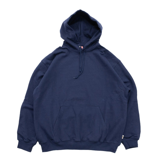 TRIBE WEAR(トライブウェア)の肉厚なフーディー｜パーカー「BASIC HOODIE」のNAVYカラーの正面からの商品写真