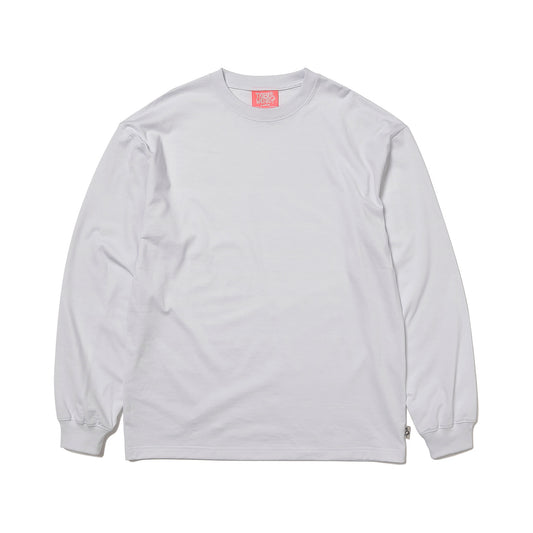 TRIBE WEAR(トライブウェア)のヘビーオンスのロングスリーブTシャツ「BASIC L/S TEE」のWHITEカラーの正面からの商品写真