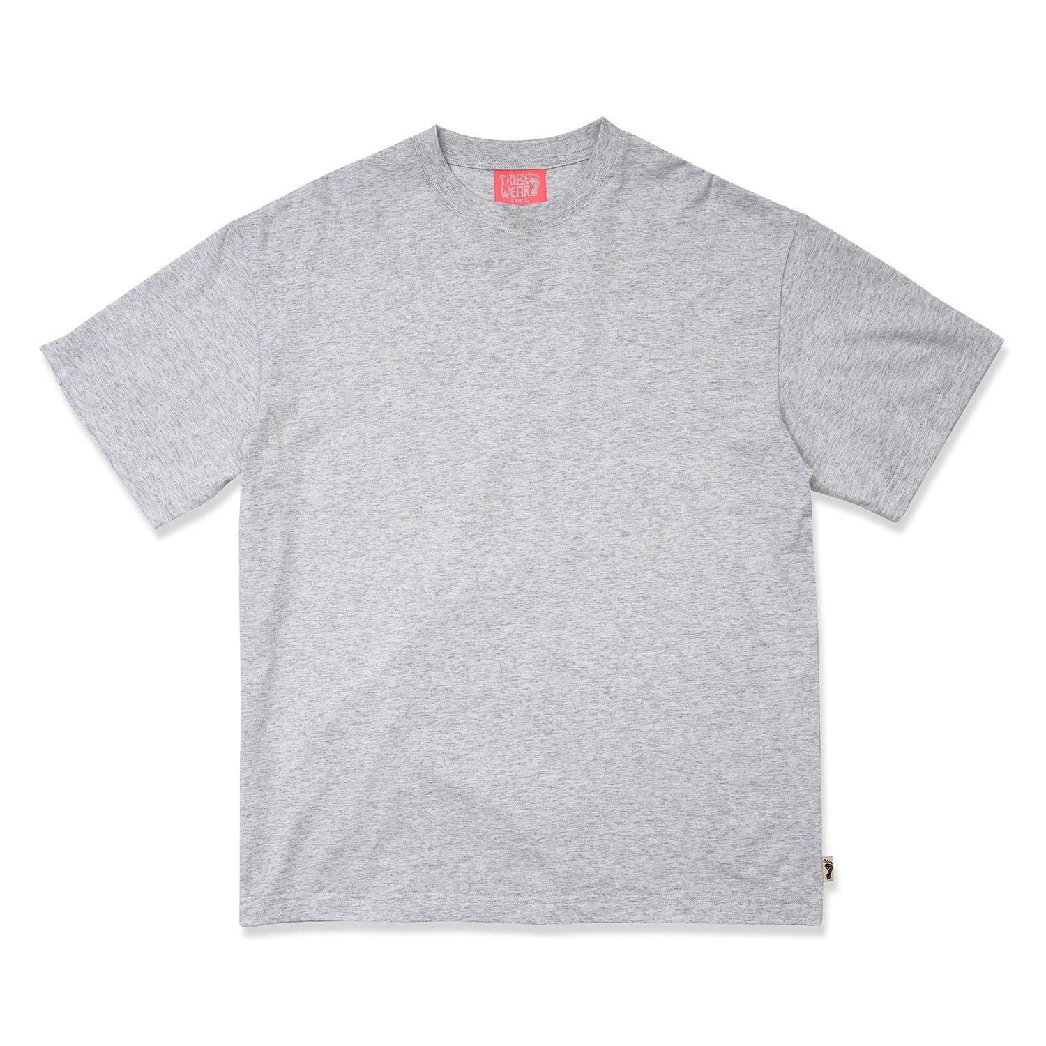 TRIBE WEAR(トライブウェア)のヘビーオンスのTシャツ「BASIC S/S TEE」のGREYカラーの正面からの商品写真