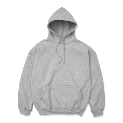TRIBE WEAR(トライブウェア)のプレミアムな肉厚ヘビーオンスパーカー「NOT BASIC SWEAT HOODIE」のGREYカラーの正面からの商品写真
