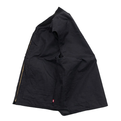 東洋エンタープライズによるTUF-NUT(タフナット)の12.5ozのコットンダック生地を使用した「COTTON DUCK WORK VEST」のBLACKカラーの側面からの商品写真