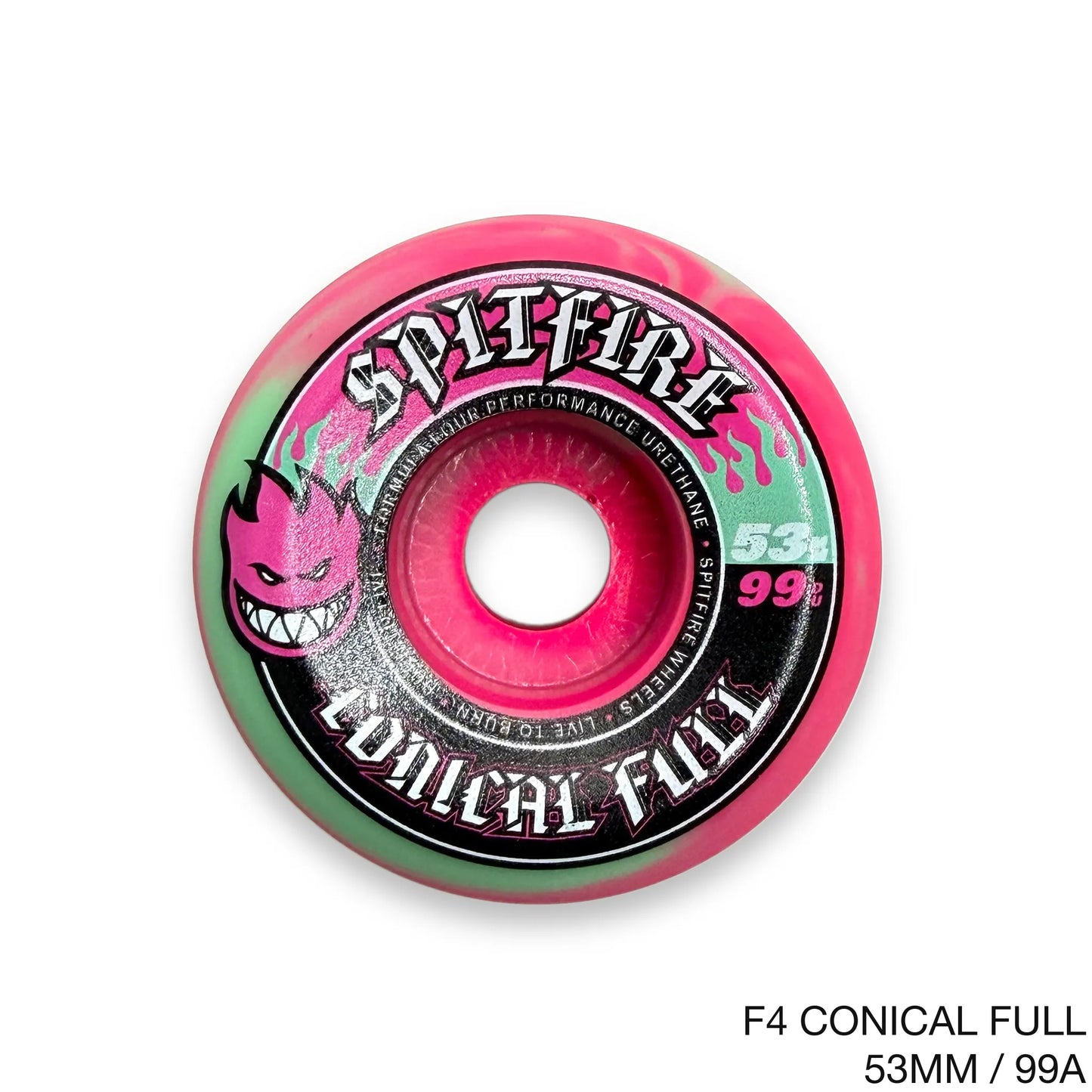 SPITFIRE / TEAM / F4 CONICAL FULL | PINK&TEAL SWIRL - 53MM / 99A
