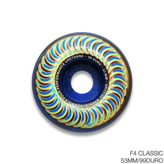 SPITFIRE TEAM F4 CLASSIC "RADIOACTIVE" BLACK BLUE SWIRL - 53MM / 99DURO