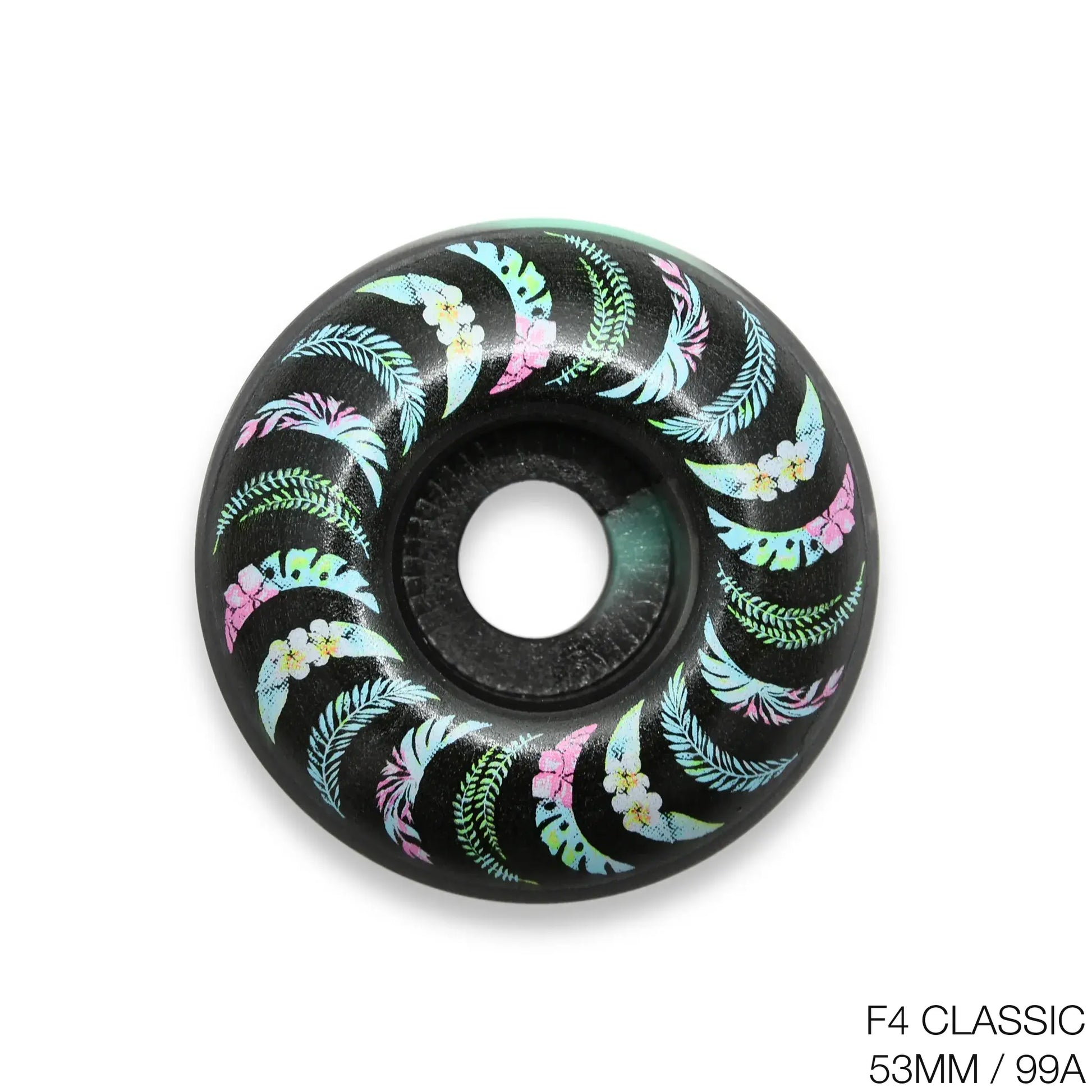 SPITFIRE / TEAM F4 CLASSIC FLORAL BLACK/TEAL SWIRL - 53MM / 99A SPITFIRE / TEAM F4 CLASSIC FLORAL BLACK/TEAL SWIRL - 53MM / 99A