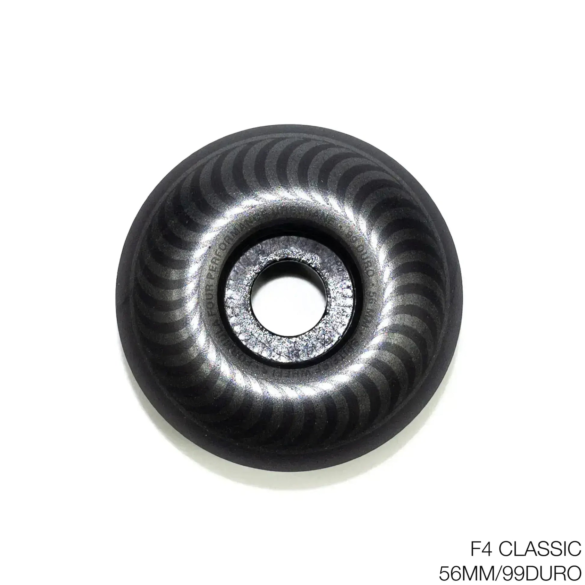 SPITFIRE WHEELS(スピットファイア)が誇る高品質ウレタン「Formula 4」を使用した最も定番の型「CLASSIC」シェイプのハードウィール。少し大きめの直径56MM、もっと人気の硬さ99DUROでカラーはBLACKの商品写真