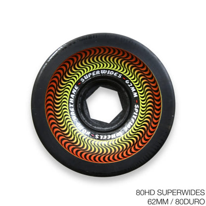 大きな口径のSPITFIRE WHEELS(スピットファイア)の人気クルーザーウィール「80HD SUPERWIDES」の62MMサイズBLACKカラーの商品写真