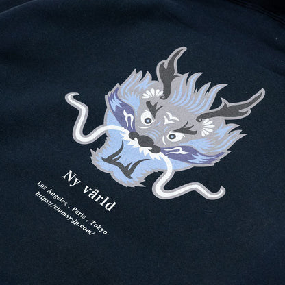 CLUMSY PICTURES DRAGON HOODY - NAVY