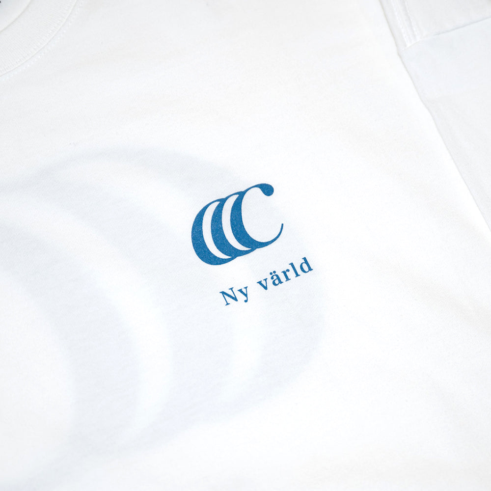 CLUMSY PICTURES LIMITED CCC L/S TEE - WHITE/NAVY