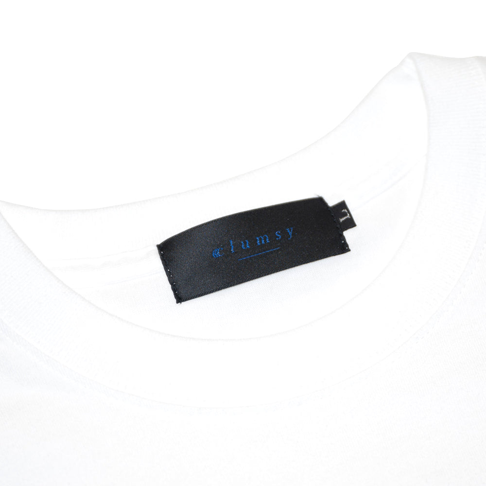 CLUMSY PICTURES LIMITED CCC L/S TEE - WHITE/NAVY