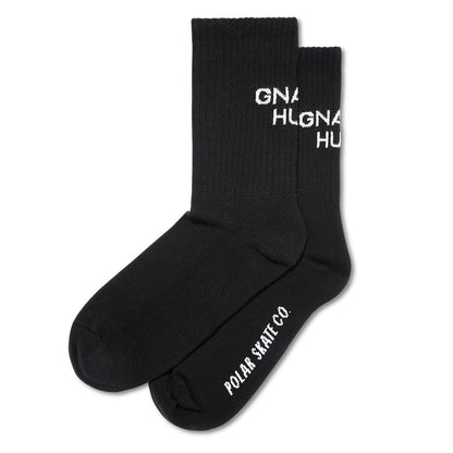 POLAR SKATE CO ソックス GNARLY HUH! SOCKS - BLACK