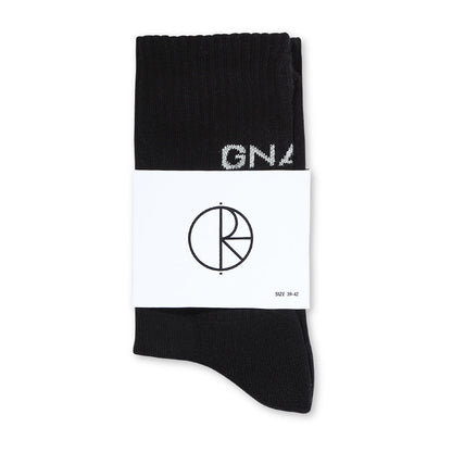 POLAR SKATE CO GNARLY HUH SOCKS - BLACK