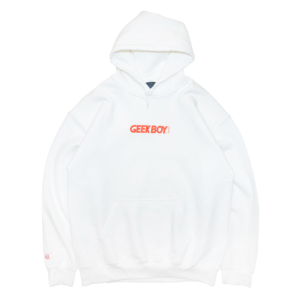 【23SP】 clumsy. Pictures パーカー GEEK BOY™ HOODY - WHITE(初回限定ステッカー付き)