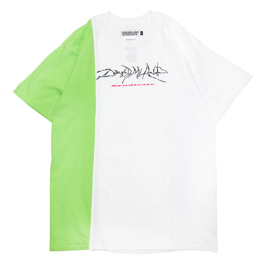 DREAMLAND SYNDICATE Tシャツ CUTUP S/S TEE (XLサイズ) - LIME/WHITE